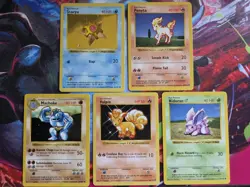 Pokemon Base Set SHADOWLESS Lot (5 Cards) – Vulpix, Ponyta, Staryu, Machoke WOTC - Image 1