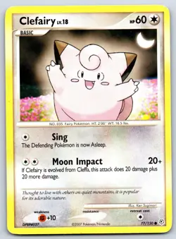 Clefairy - Diamond Pearl 77/130 Ken Sugimori Pokemon Card MP - Image 1
