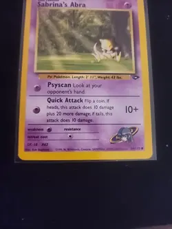 Sabrina's Abra 94/132 Pokemon TCG Gym Challenge NM Vintage 2000 Card - Image 3