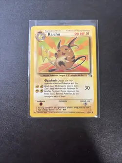 Pokemon TCG Raichu 29/62 Fossil Unlimited Non-Holo Card MP AA58 - Image 1