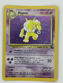 Pokemon TCG Hypno Fossil Holo Unlimited Rare Card 8/62 Lightly Played - Image 3