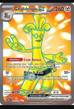 Pokemon Gholdengo ex 231/18 Ultra Rare Full Art Holo Paradox Rift NM/Mint - Image 1