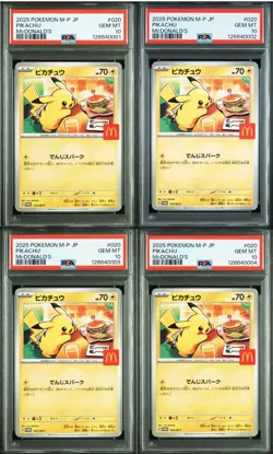 PSA 10 Pikachu 2025 McDonald's Promo 020/M-P Japanese Pokemon Card set of 4 - Image 2