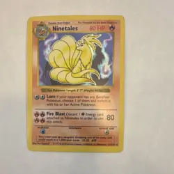 Pokemon Ninetales 012/102 Base Set (Shadowless) Holo Rare 80 HP English WOTC - Image 1