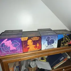 Pokemon TCG box lot- JUST THE BOX AND GAME PIECES (most have sleeves included) - Image 1