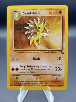 1999 Pokemon Fossil Sandslash #41 LP - Image 1