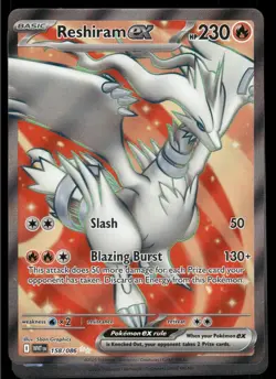 Reshiram ex 158/086 Holo Ultra Rare White Flare Pokemon Holo Near Mint - Image 1