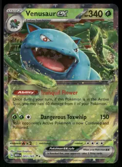 Venusaur ex 003/165 Double Rare 151 Pokemon Holo Near Mint - Image 1