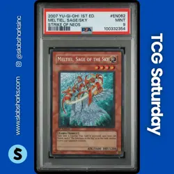 2007 YU-GI-OH! STRIKE OF NEOS 1ST ED. #STON-EN062 MELTIEL, SAGE THE SKY PSA 9 - Image 1