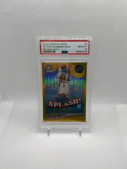 JERSEY NUMBER 1/10! 2023 Donruss Optic Victor Wembanyama -Splash! GOLD PSA 10 - Image 1