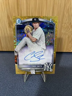 2025 Bowman Chrome Cade Smith 1st Auto, GOLD Shimmer /50, Yankees, #CPA-CS - Image 1