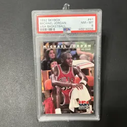 1992 SkyBox USA 41 Michael Jordan PSA 8 - Image 1