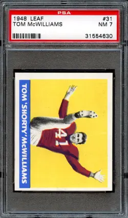 FB - 1948 Leaf - #31 - Tom McWilliams - PSA 7 - NM - Image 1