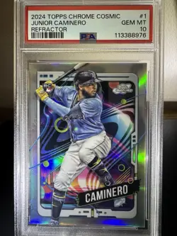 Topps Cosmic Chrome Junior Caminero Rookie Refractor #1 PSA 10 Rays 2024 - Image 1