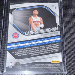 2024-25 Panini Prizm Black Cade Cunningham #8 Pistons Auto Panini Authentic - Image 2