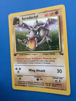 Aerodactyl 1/62 Pokemon Card - Holo Rare - 1st Edition - Fossil 1999 WoTC MINT - Image 3