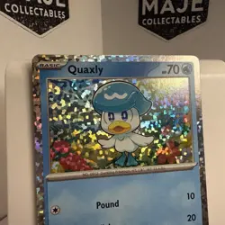 Pokemon TCG Quaxly Card Sparkle Holo Rare 3/75 Sun & Moon - Image 3