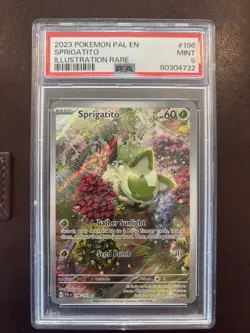 Pokemon TCG Sprigatito Holo Illustration Rare Card 196/193 Sv02 PSA 9 - Image 1