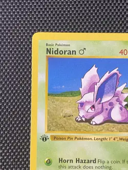Pokemon Card - Nidoran M Base Set (Shadowless) 55/102 Common 1st Edition LP/NM - Image 2