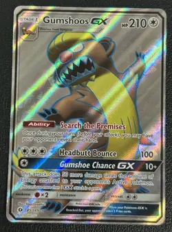 Gumshoos GX 145/149 Sun & Moon Base Full Art Ultra Rare Pokemon TCG Card NM - Image 1