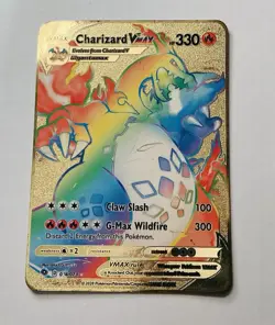 Pokemon Charizard VMAX Gigantamax 330HP Gold Metal Collector Card TCG 🔥🔥🔥 - Image 3
