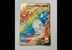Pokemon Charizard VMAX Gigantamax 330HP Gold Metal Collector Card TCG 🔥🔥🔥 - Image 4