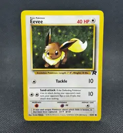 Eevee 55/82 LP Team Rocket Unlimited Pokemon TCG 2000 WotC Vintage Set Card - Image 1