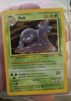 Pokemon Muk Holo Rare TCG Card 13/62 Fossil Unlimited - Image 1
