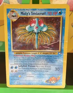 Pokemon TCG Misty's Tentacruel Holo Rare Card 10/132 2000 Unlimited Gym Heroes - Image 1