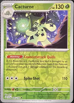 Cacturne 006/198 SV01: Scarlet & Violet Base Set Reverse Holo - Pokemon Card - Image 1