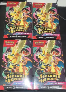 4x Pokemon TCG Ascended Heroes Mega Evolutions Booster Bundle Brand New Sealed - Image 1