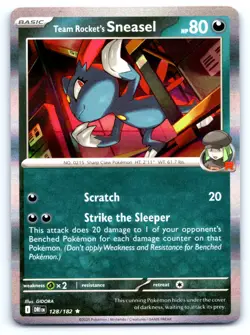 Pokemon SV10: Destined Rivals Team Rocket's Sneasel Rare (DRI) Holo 128/182 NM - Image 1