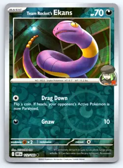 Pokemon Team Rocket's Ekans SV10: Destined Rivals (DRI) Reverse Holo 112/182 NM - Image 1