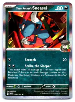 Pokemon Team Rocket's Sneasel SV10: Destined Rivals DRI Holo 128/182 NM Rare GID - Image 1