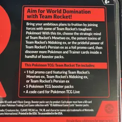 Pokemon Cards Destined Rivals Team Rocket Tin Nidoking EX Promo 5 Booster Packs - Image 3