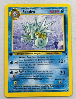 Seadra 42/62 1st Edition Fossil Set Pokemon Card - Image 1