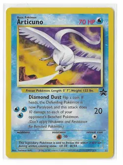 Articuno 22 Black Star Promo WOTC Vintage Pokemon TCG Card LP - Image 1