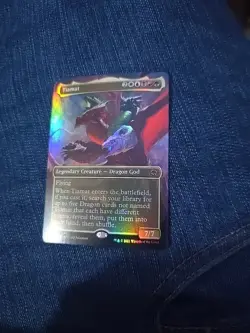 Tiamat AFR Borderless Super Foil MTG 2021 #298 - Image 3