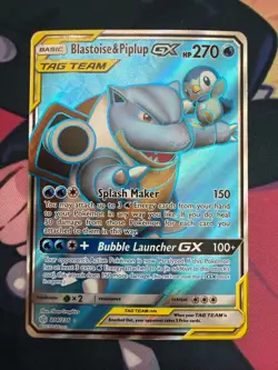 Blastoise & Piplup GX (Full Art) 214/236 Sm-Cosmic Eclipse Holo - Image 1