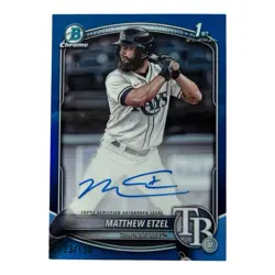 2025 Bowman Chrome Matthew Etzel 1st Blue Refractor Auto /150 CPA-ME Rays - Image 1