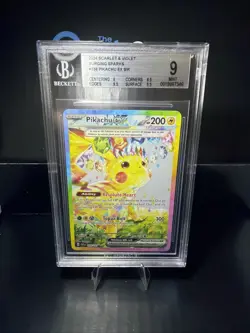 BGS 9 PSA 9 Pikachu ex 238/191 Sv08: Surging Sparks Holo - Image 1