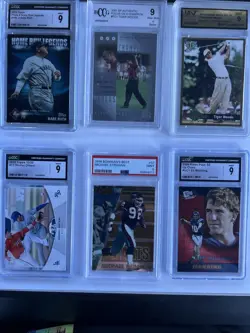 6 Card Slab Lot Ruth Tiger Woods Ohtani PSA CGC Beckett NFL MLB HOF Stars - Image 1