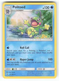 Politoed 25/145 Holo Holo Rare Guardians Rising Pokemon Holo Lightly Played - Image 1