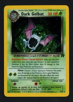 Dark Golbat 7/82 Team Rocket Unlimited Holo Rare Pokemon TCG - Image 1