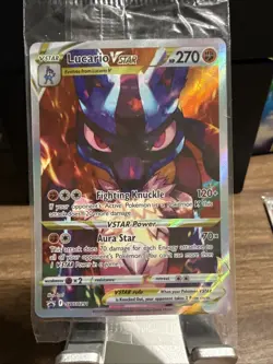 Pokemon TCG Lucario v Star SWSH291 Holo Black Star Promo Card Sealed - Image 1