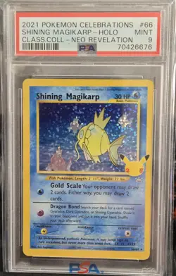 2021 POKEMON CELEBRATIONS CLASSIC COLLECTION #66 SHINING MAGIKARP-HOLO PSA 9 - Image 1