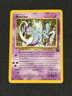 VTG 2000 Pokemon Mewtwo 12/53 WOTC Black Star Promo NM/LP - Image 1