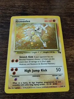 Pokemon Fossil Holo Rare Hitmonlee 7/62 - Image 1