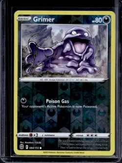 2022 Pokemon SWSH Brilliant Stars Grimer Reverse Holo #084/172 - Image 1