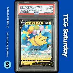 2021 POKEMON JAPANESE 25TH ANNIVERSARY COLLECTION FLYING PIKACHU V PSA 10 - Image 1